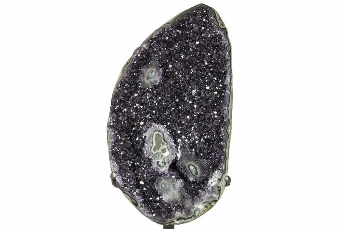 18.1" Amethyst Geode Section on Metal Stand - Uruguay
